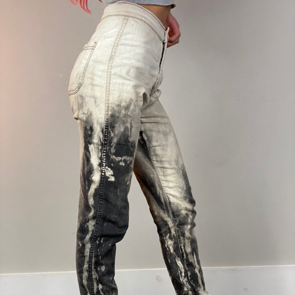 Bleach dyed black jeans